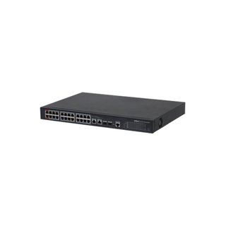 24-Port 100 Mbps + 2-Port Gigabit Managed PoE Switch