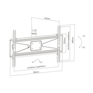 Monitorhalter 37-80 fr Xantron PRO Deckenhalterung schwarz